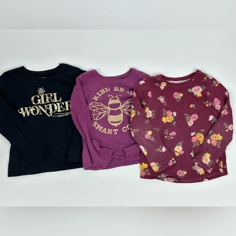 Girls Long Sleeve Screen Tee Lot of 3